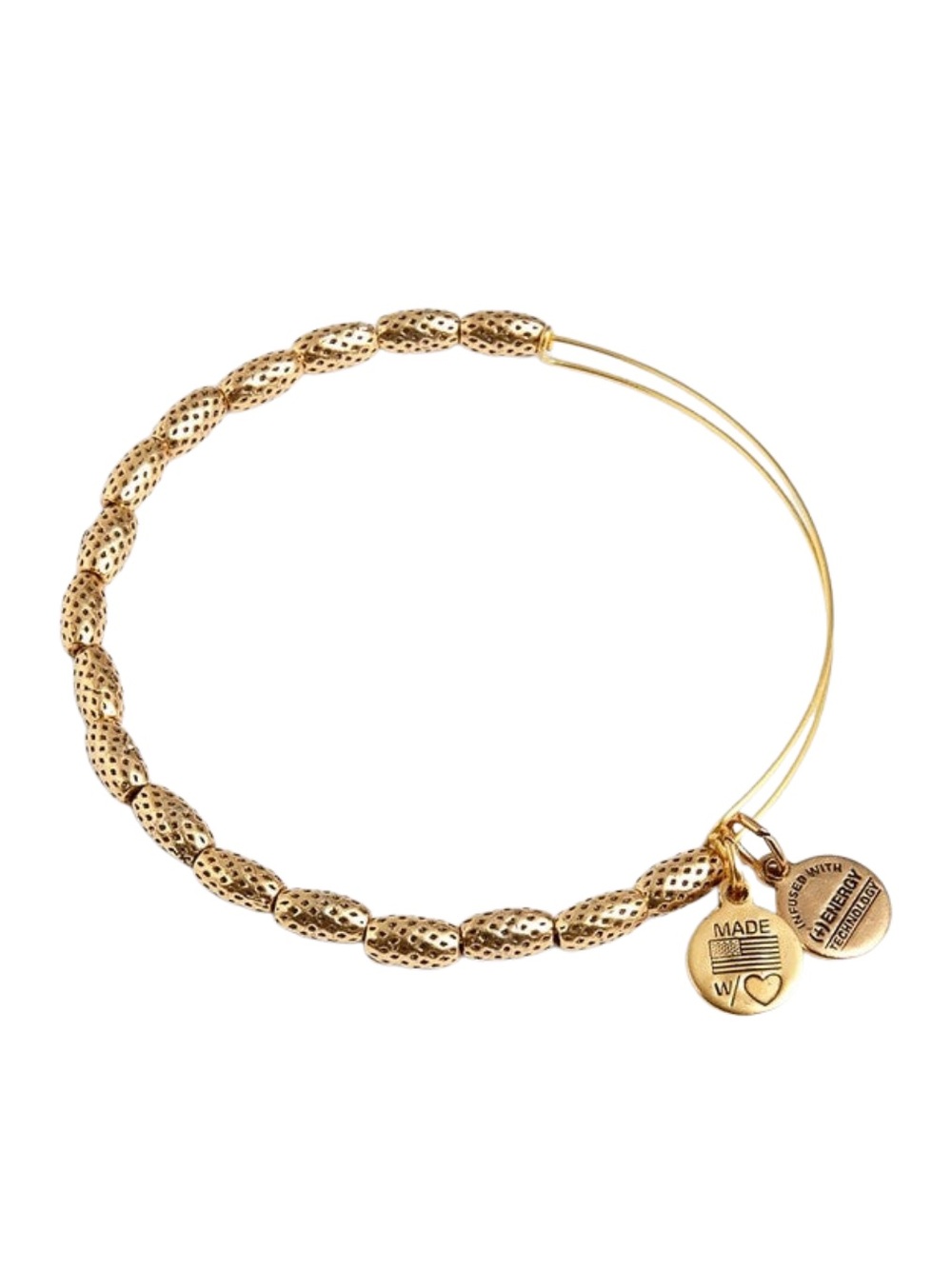 EUC! Alex and Ani Indus Beaded Bangle Bracelet - Shiny Gold